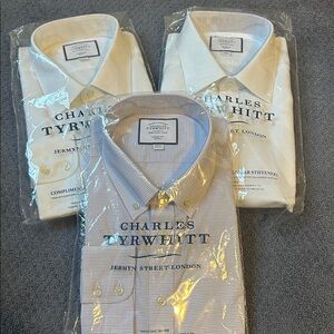 Charles Tyrwhitt White and Blue Check Shirts